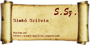Simkó Szilvia névjegykártya